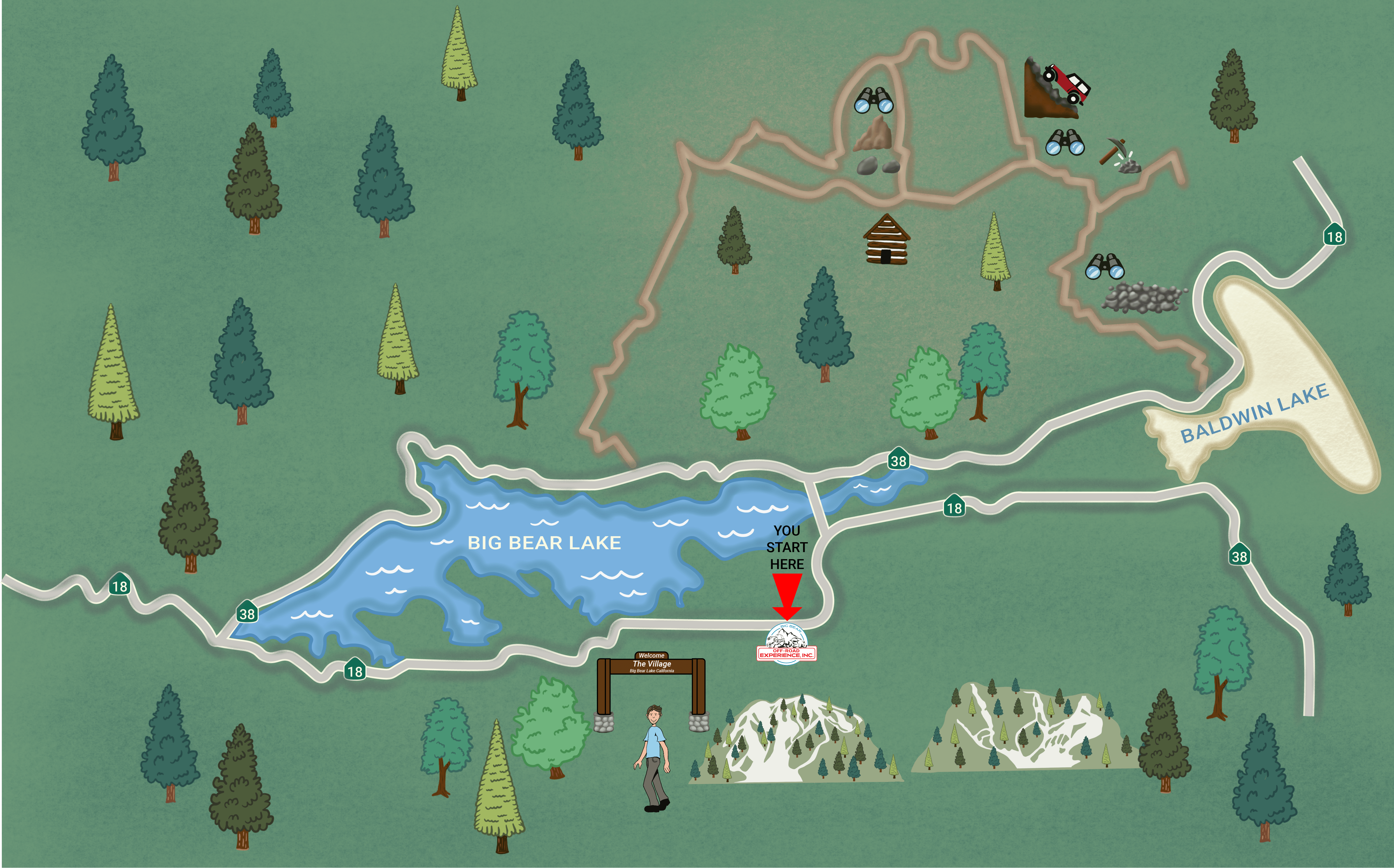 Big Bear Jeep Experience trail map